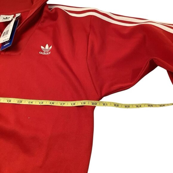 NWT adidas Men's Adicolor Funnel Neck Track Top Better Scarlet Jacket Size S - Picture 3 of 6